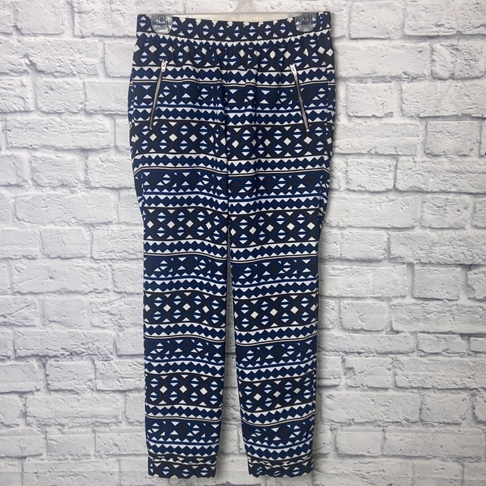 J. Crew Factory 0 Blue Sydney Patterned Crop Joggers